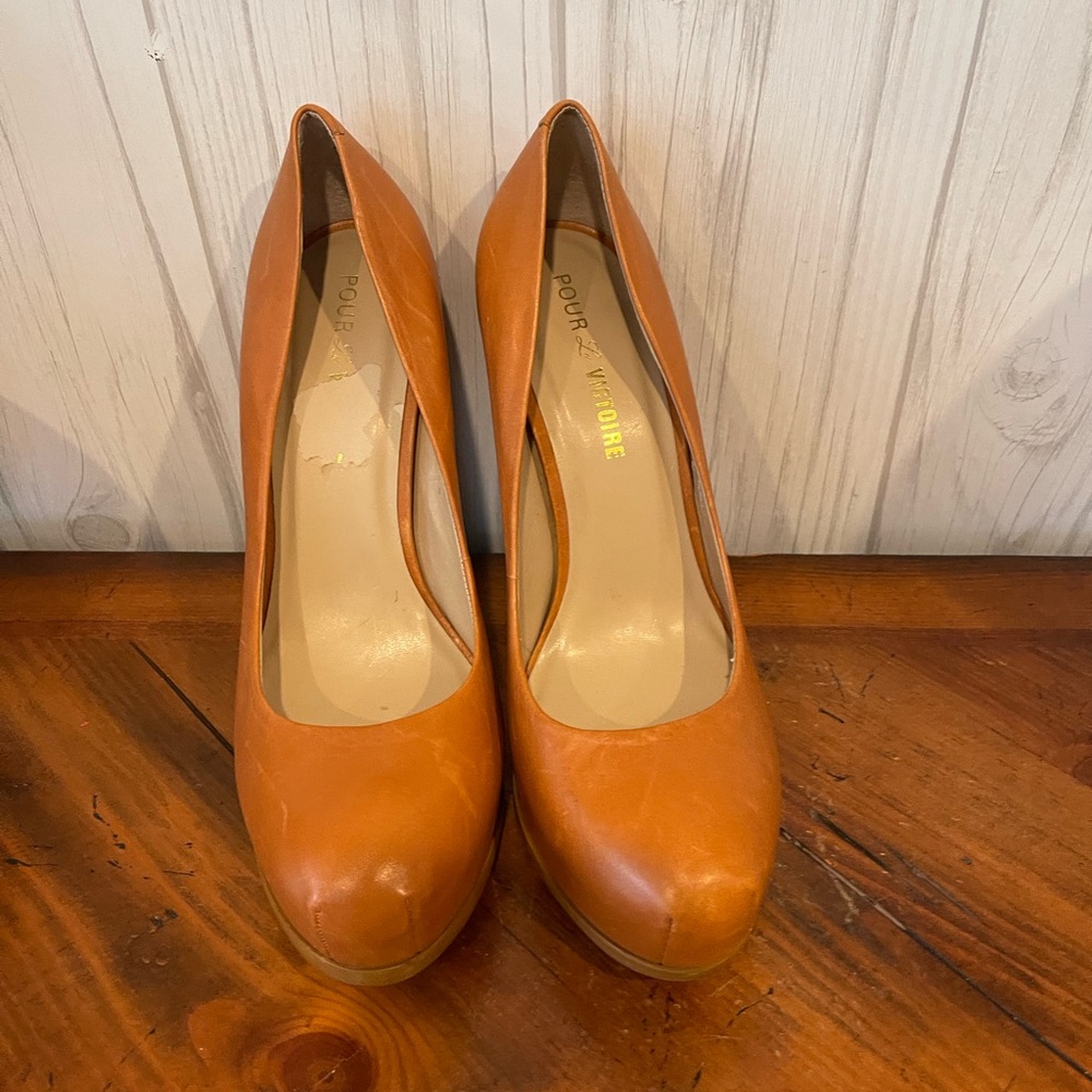 Pour La Victoire Irina Platform Pump in Luggage color Nappa Leather 9